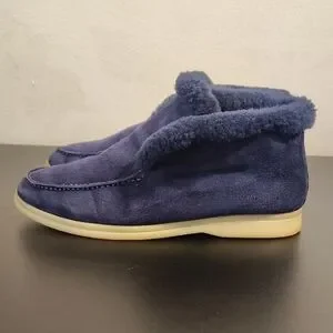 Loro Piana Open Walk Blue Suede Fur Chukka Ankle Boots size 35 (see size pics) Open Walk suede ankle boots in blue - Loro Piana Kids  main image 2